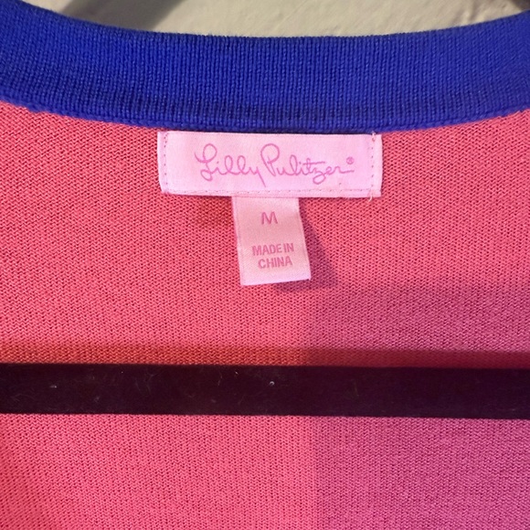 Lilly Pulitzer Pink Sweater with Blue Accents - Picture 3 of 6